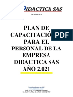 Modelo Plan de Capacitaciones de La Empresa Didactica Sas