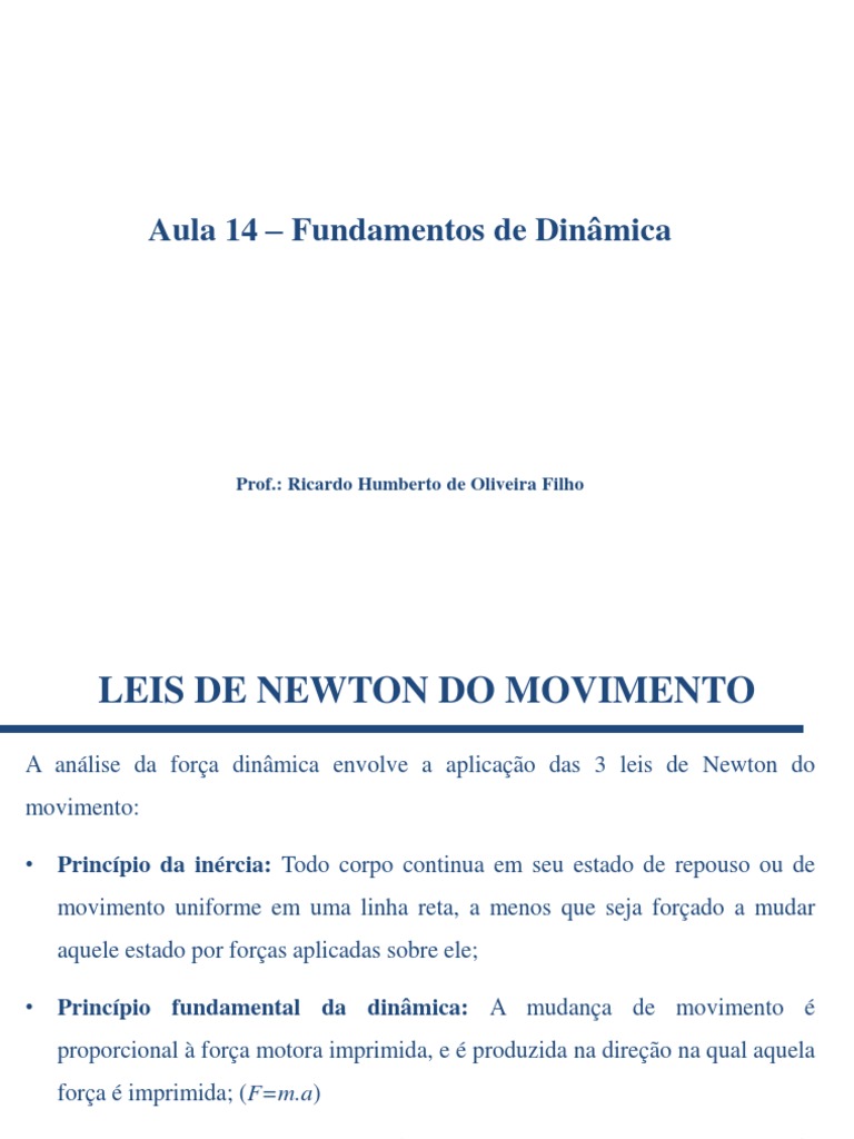 16 Fundamentos de Dinâmica | PDF | Leis do Movimento de Newton ...