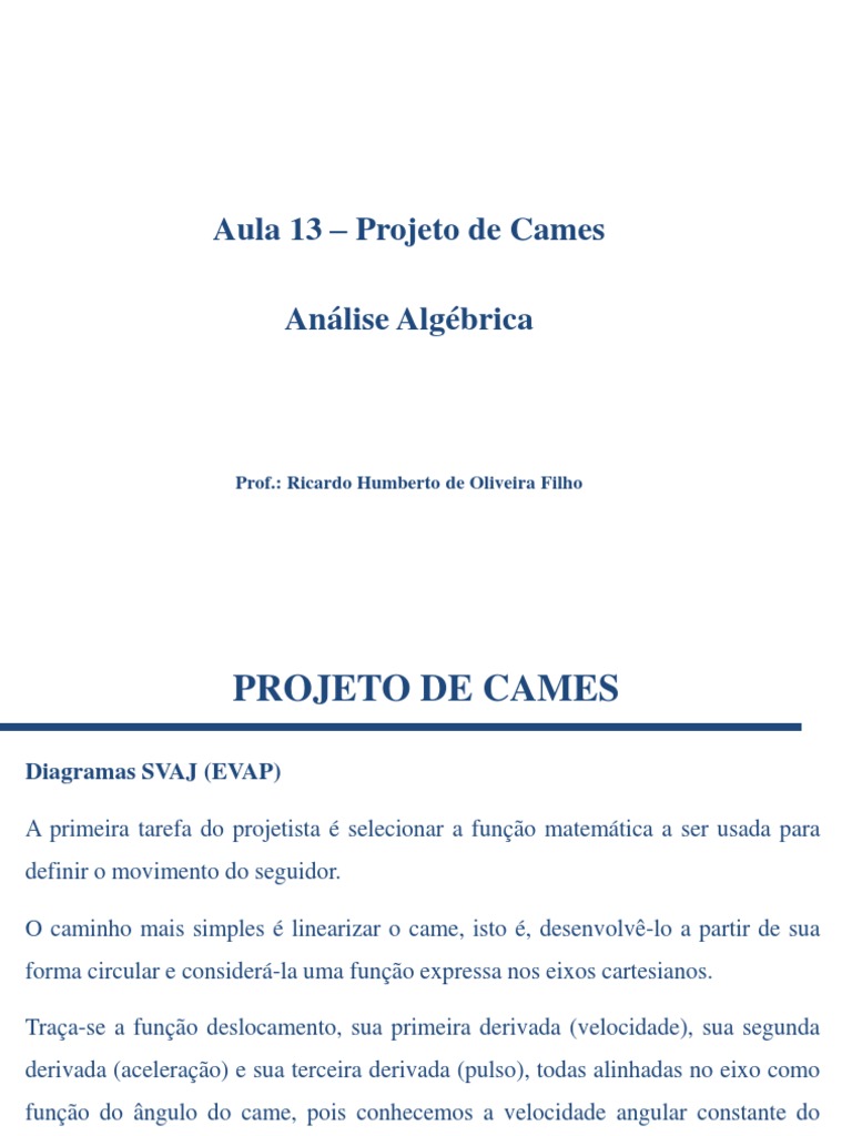 15 Projeto de Cames Análise Algébrica Download Free PDF Curvatura