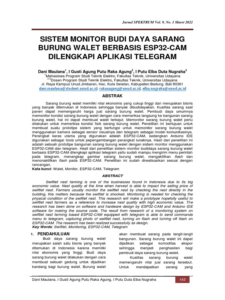 Sistem Monitor Budi Daya Sarang Burung W | PDF | Teknologi & Rekayasa