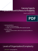 Unit 3.4 and 3.5 - Carrying Capacity - Population Growth and Resource Availibilty