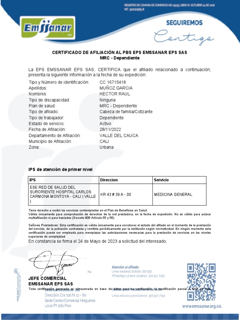 Certificado Afiliacion | PDF | Finanzas y dinero