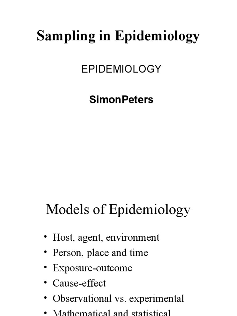 Sampling in Epidemiology PDF Sampling (Statistics) Epidemiology