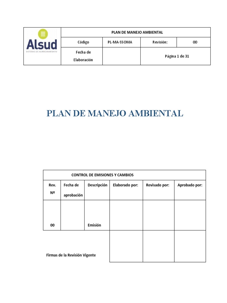 Plan de Manejo Ambiental | PDF | Residuos | Entorno natural