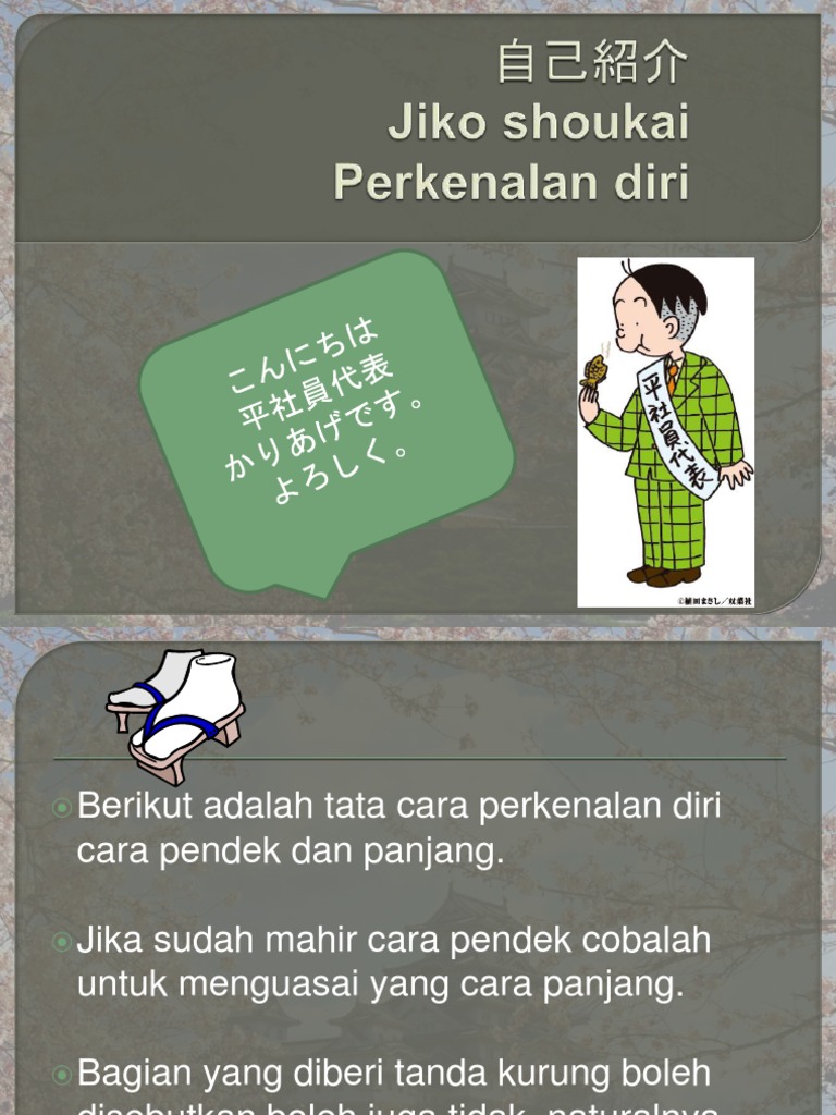 Dokumen - Tips - Jikoshoukai Perkenalan Diri Dalam Bahasa Jepang | PDF