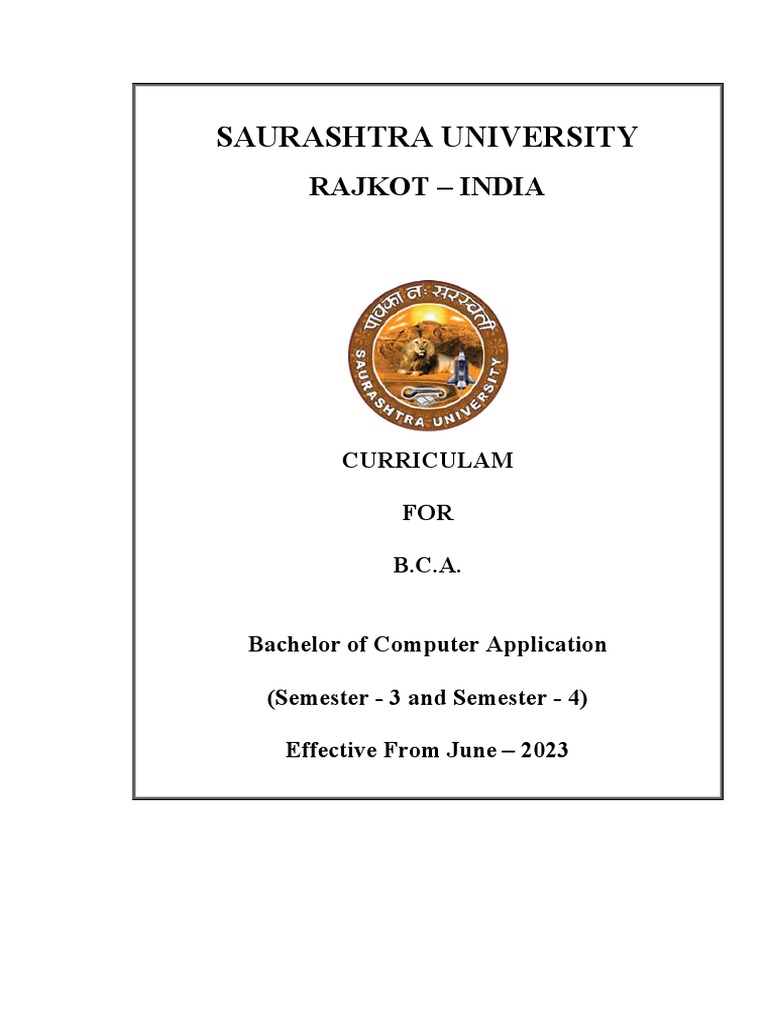 BCA Sem 3 & 4 Syllabus 2023 | PDF | Computer Network | C++
