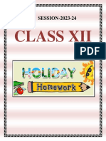 Holiday Homework Class Xii (2023-24)