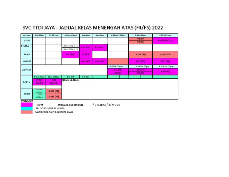 F4 Bus Timetable