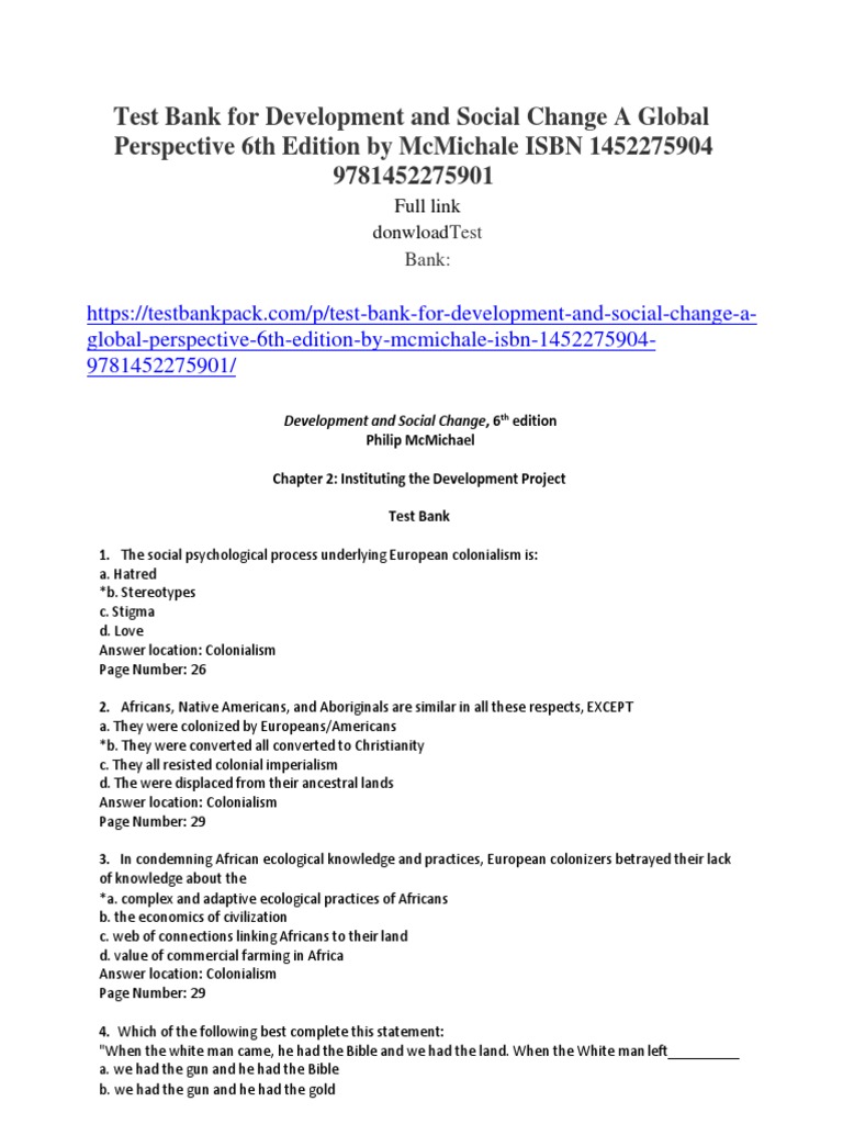 Development and Social Change A Global Perspective 6th Edition by ...