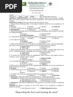 Answer Key Entrepreneurship Exam