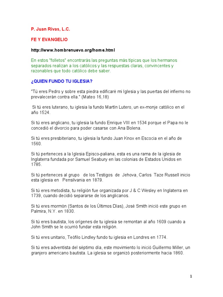  quien fundo tu iglesia pdf jes s iglesia cat lica