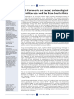 (PDF) Travis Rayne Pickering - Comments On Archaeological Evidence of One-Million-Year-Old Fire From South Africa