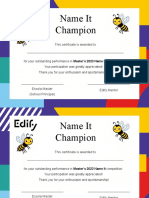 (MASTER) Certificado Edify - Spelling Bee - Campeão - Inglês
