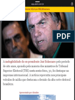 Bolsonaro Inelegível o Que A Imprensa Internacional Está Dizendo - VEJA