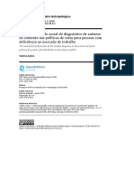 A (Des) Construção Social Do Diagnóstico de Autismo No Contexto Das Políticas de Cotas para Pessoas Com Deficiência No Mercado de Trabalho