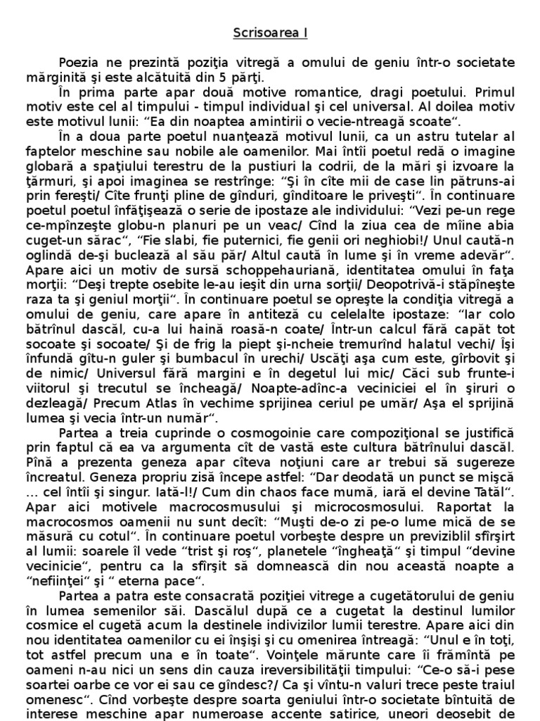 Scrisoarea 2 Comentariu Scrisoarea I - Comentariu | PDF