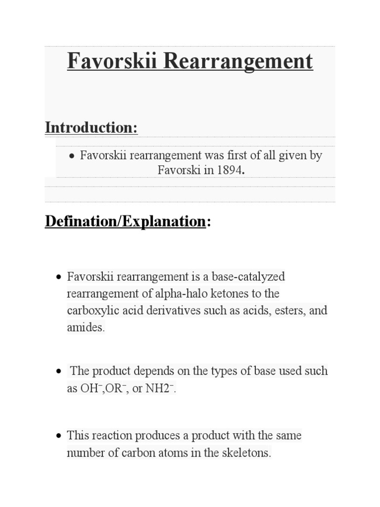 Favorskii Rearrangement | PDF