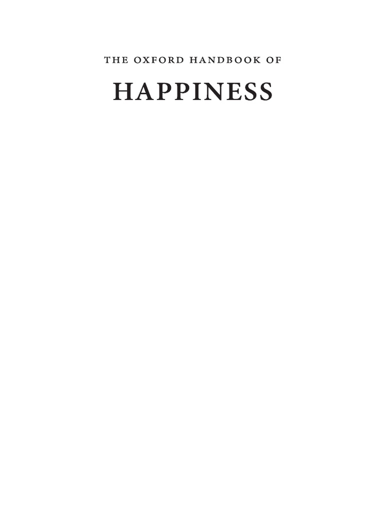 The Oxford Handbook of Happiness-Oxford University Press | PDF