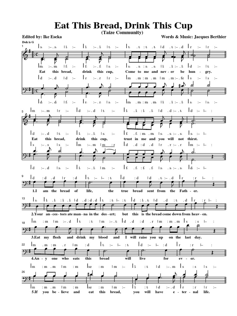 Eat this bread communion hymn pdf eucharist sacraments