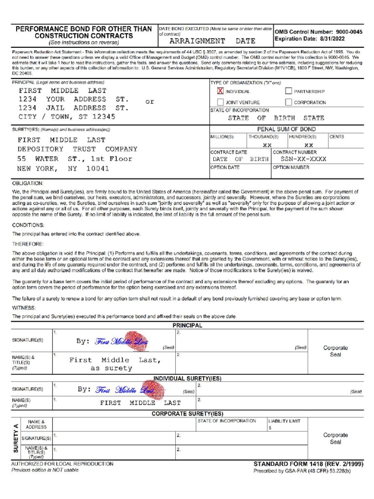 SF1418 Template | PDF