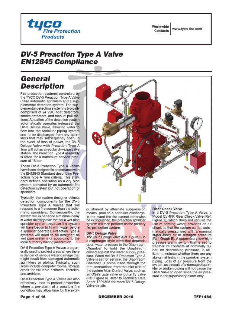 DV-5 Preaction Type A Valve Overview | PDF | Fire Sprinkler System | Valve