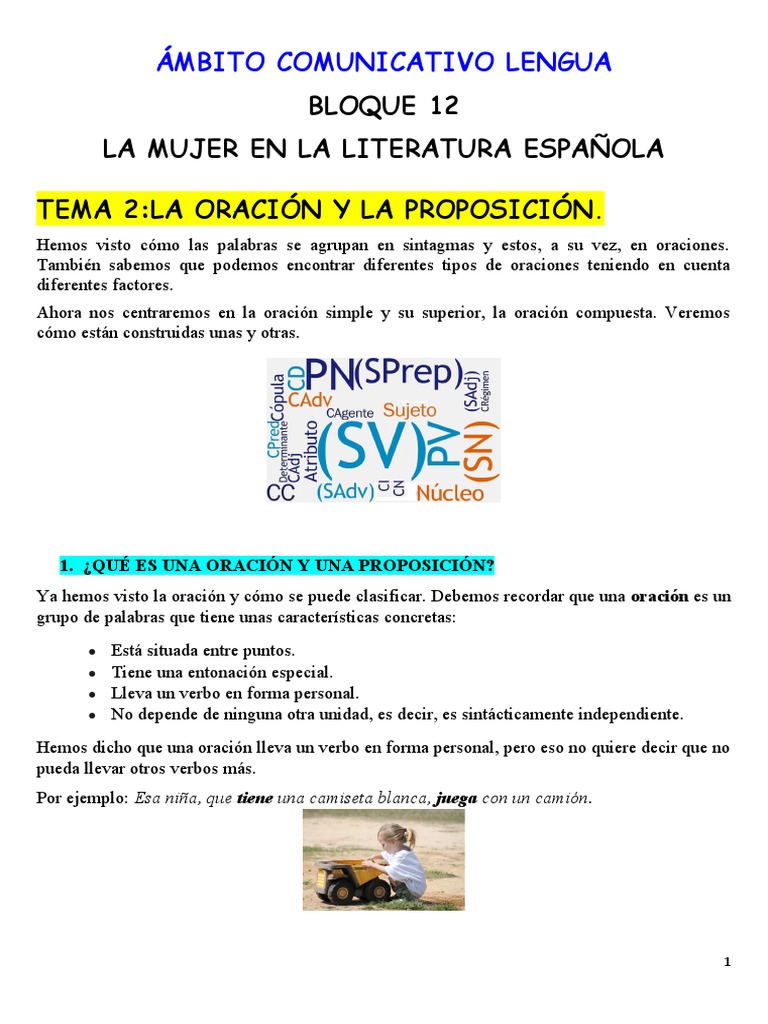 Oraciones Simples y Compuestas | PDF | Oración (Lingüística) | Asunto ...