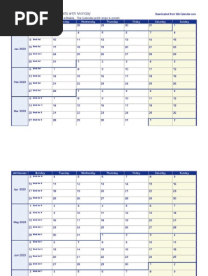 2023-Weekly-Calendar-Monday
