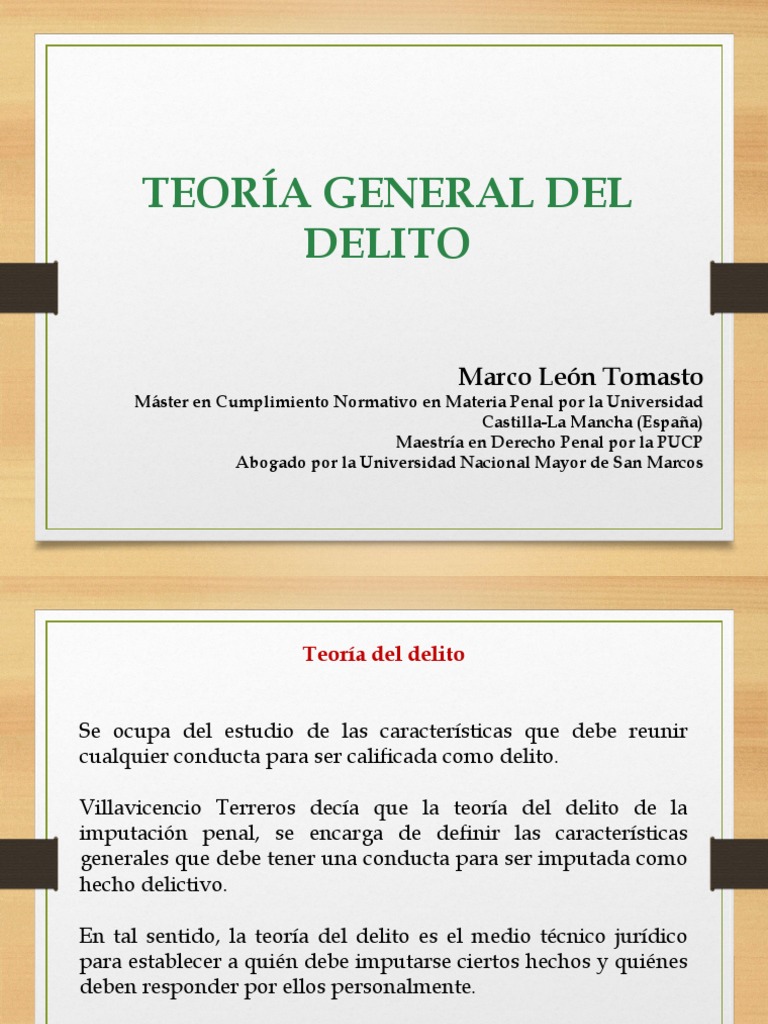 Estructura de la Teoría del Delito | PDF | Derecho penal | Intención ...