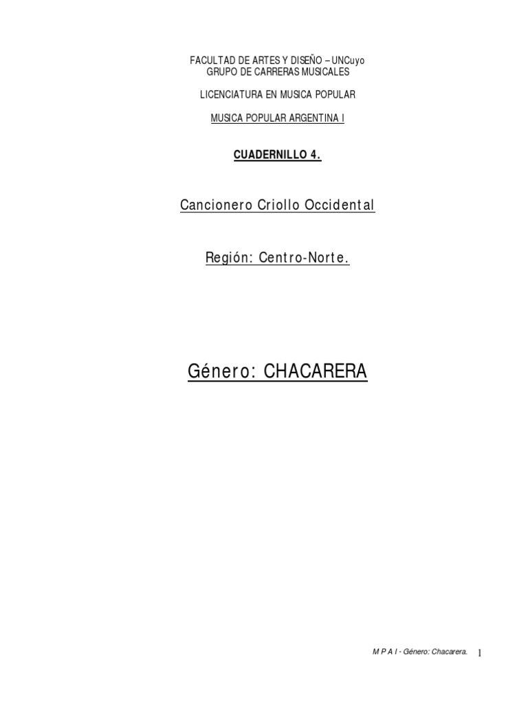 Estructura y Ritmo de la Chacarera | PDF | Ritmo | Guitarras