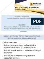 Week 1 - Overview of Environmental Management 1