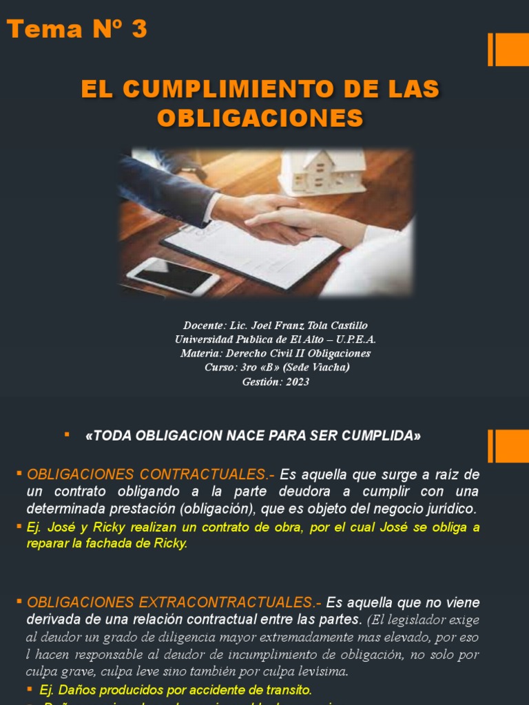 Cumplimiento de Obligaciones en Derecho Civil | PDF | Pagos | Justicia