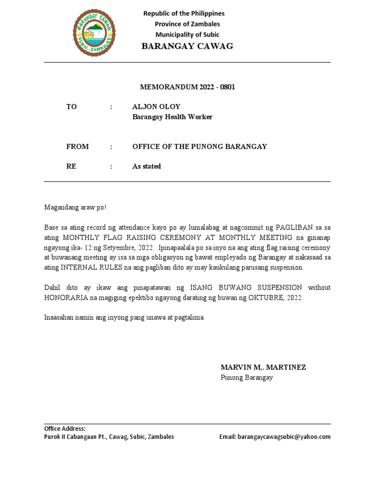 Barangay Cawag: Office Address: Purok II Cabangaan PT., Cawag, Subic ...
