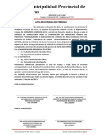 Acta de Entrega de Terreno - Chinchis Alto