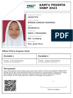 Kartu Peserta SNBP 2023: 423027375 Brenda Hamidah Rahmania 0019642513 Sman 1 Pronojiwo Kab. Lumajang Prov. Jawa Timur