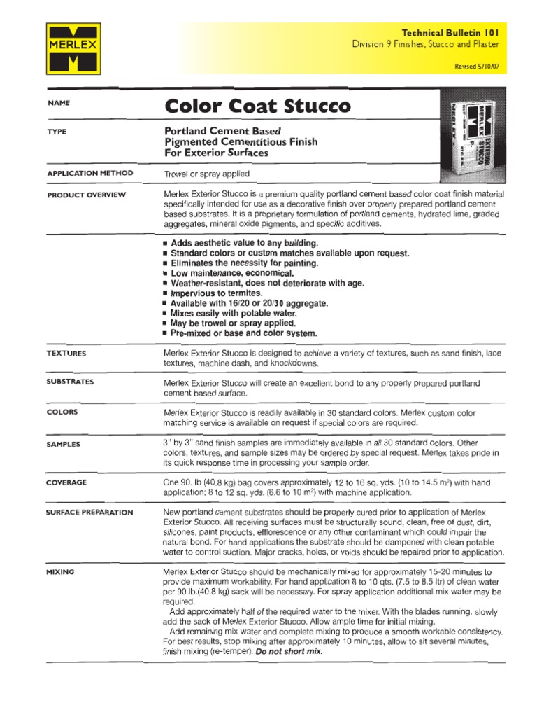 Color Coat Stucco Information PDF