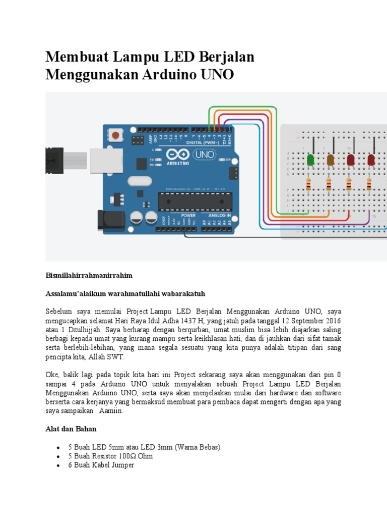 Perbobaan Pembuatna Lampu Led Dengan Arduino Uno | PDF
