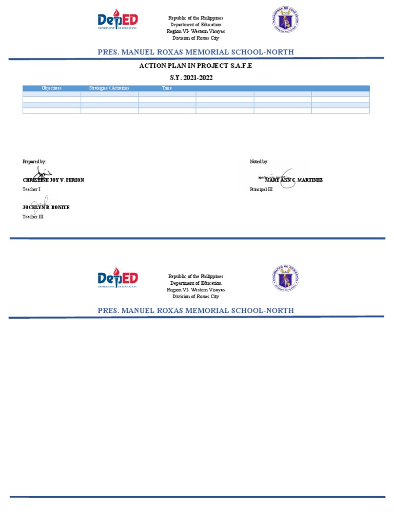 Action Plan in Project Safe | PDF