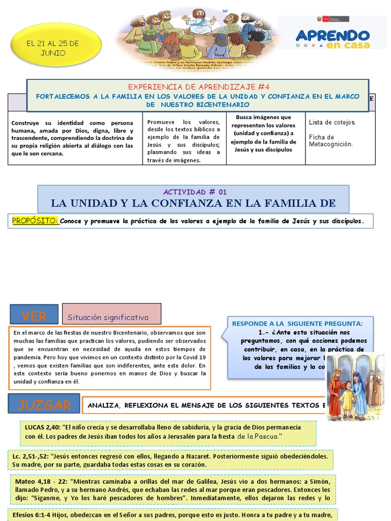 Valores de Unidad y Confianza en Cristo | PDF | Jesús | María, madre de ...