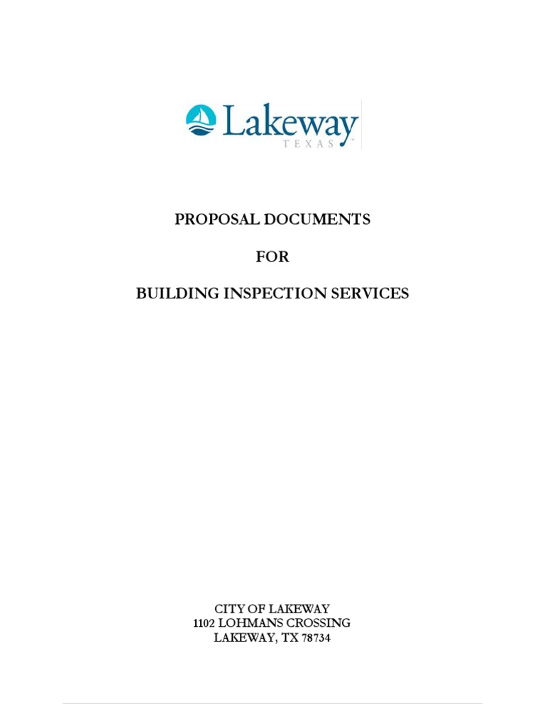 Lakeway Building Inspection RFP 2021 | PDF | Request For Proposal ...