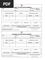 FORM - Authority To Leave Office Premises