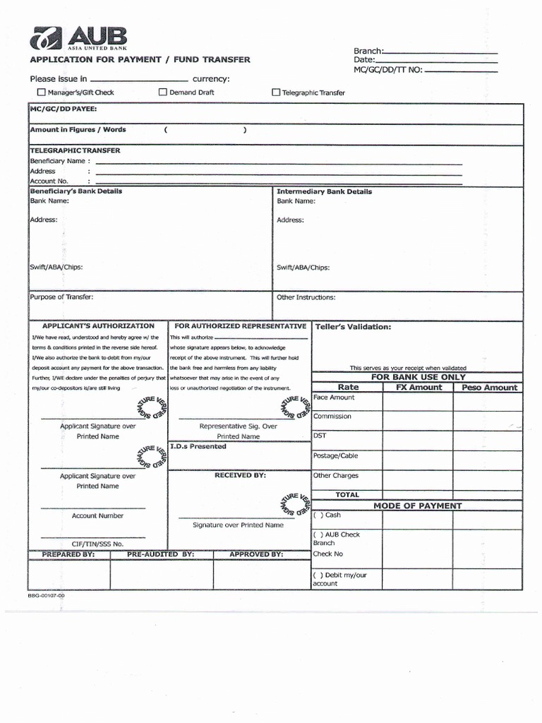 Aub Form | PDF