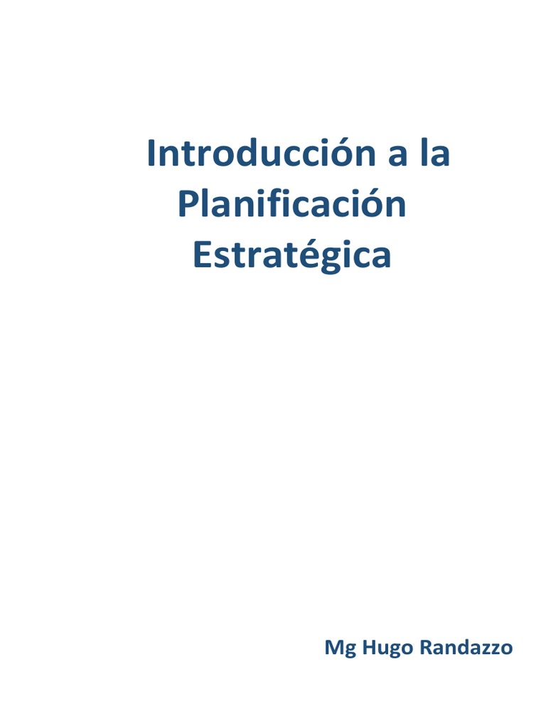 Introducción a la Planificación Estratégica | PDF | Planificación ...