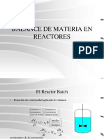 Balance de Materia en Reactores