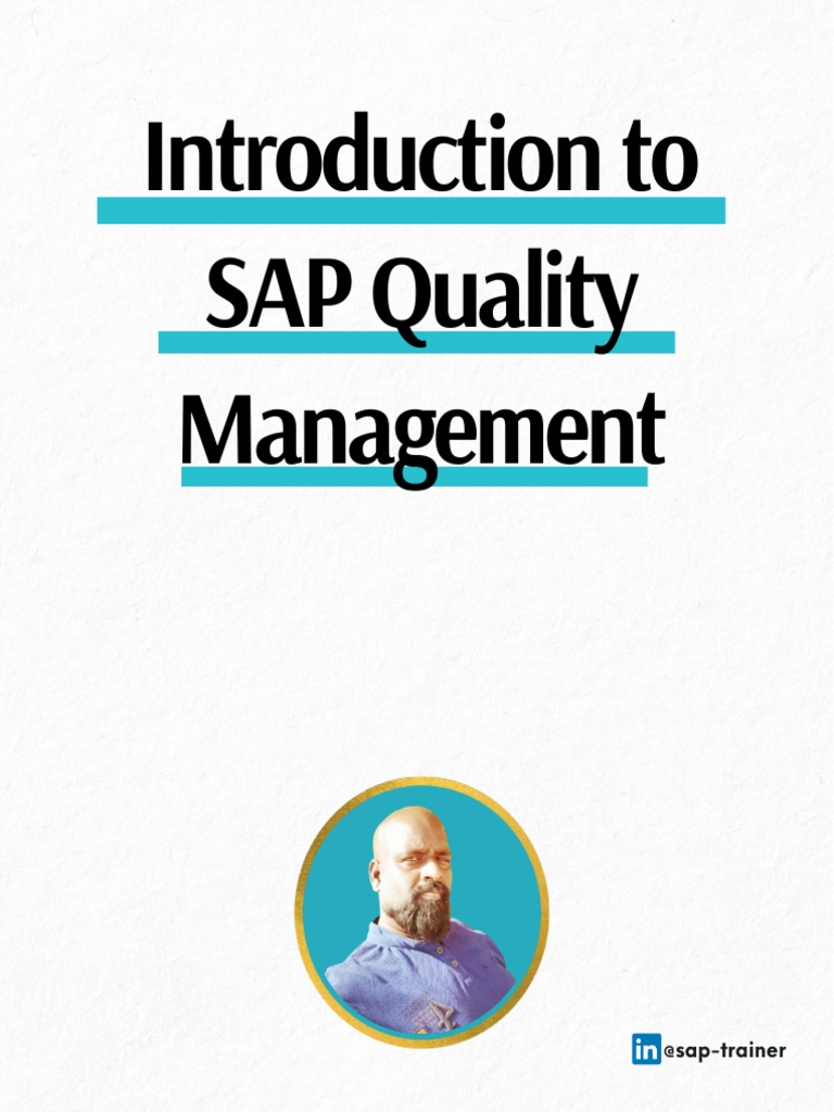 Introduction to sap quality management pdf quality management