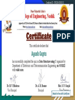 Certificate For Ayush Gupta For - Online Quiz On - Data Struct...
