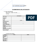 Ficha de Emergencia Del Estudiante 3 A