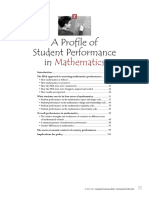 A Profile of Student Performance In: Mathematics