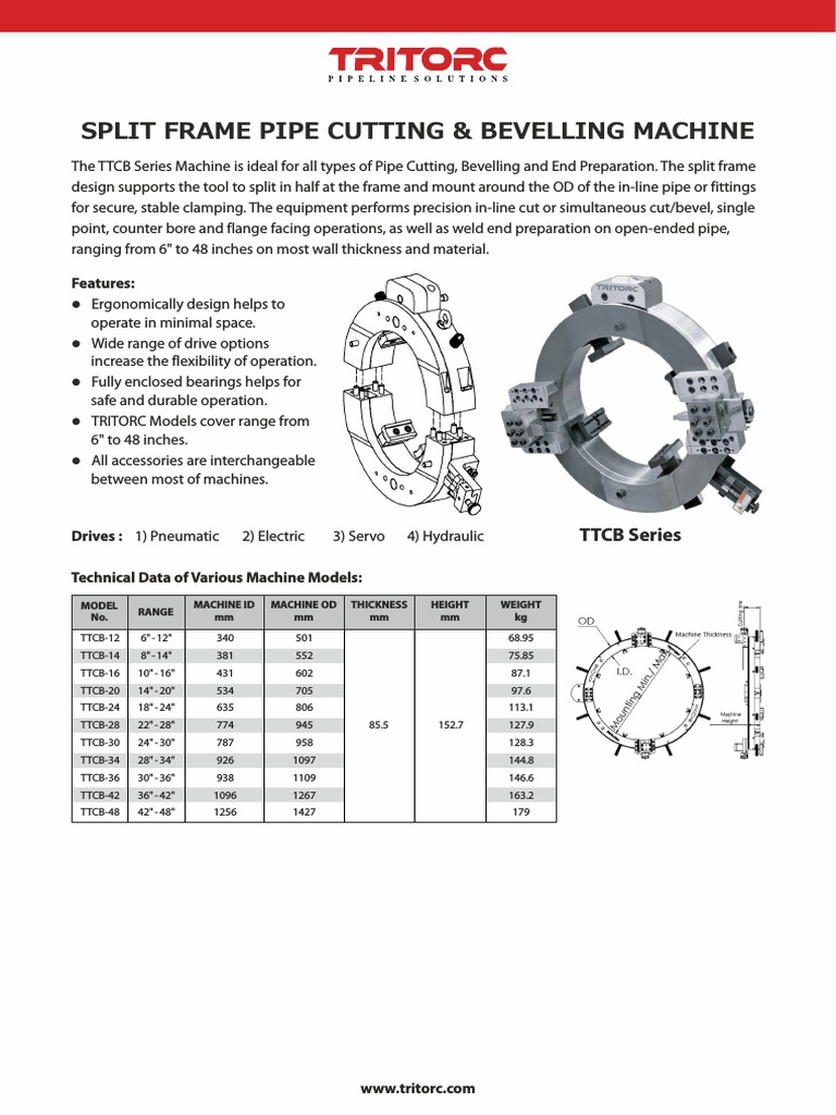 Split Frame Pipe Cutting Machines | PDF | Pipe (Fluid Conveyance) | Engines