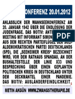 Die Januarkonferenz: 20.01.2012 - Das Meeting Zum 5. Krieg Der Türkei Gegen Deutschland