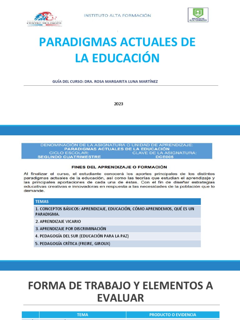 Paradigmas de Educacion | PDF | Paradigma | Aprendizaje